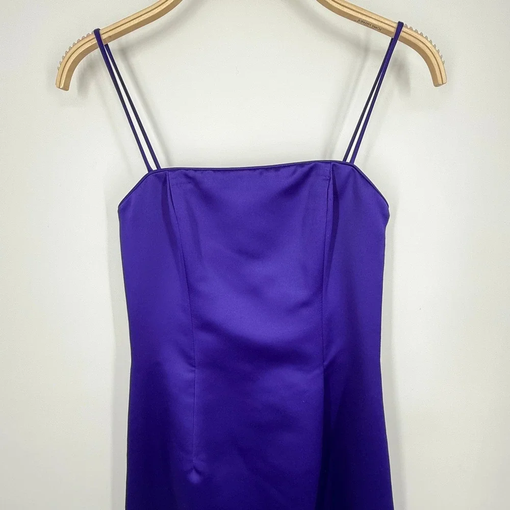 Scott McClintock Evening Gown Womens‎ 6 Purple Satin Ruched 90s Vintage